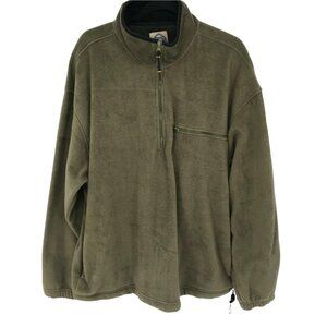 Shaver Lake Mens 1/4 Zip Fleece Green Pullover Shirt Size XL